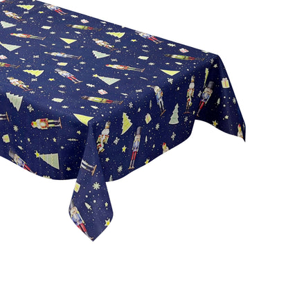 Wachstuch Tischdecke marineblau Nussknacker Weihanchten