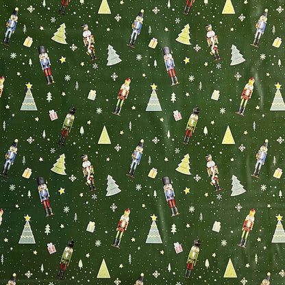 Wachstuch Tischdecke grün Weihnachten Nussknacker