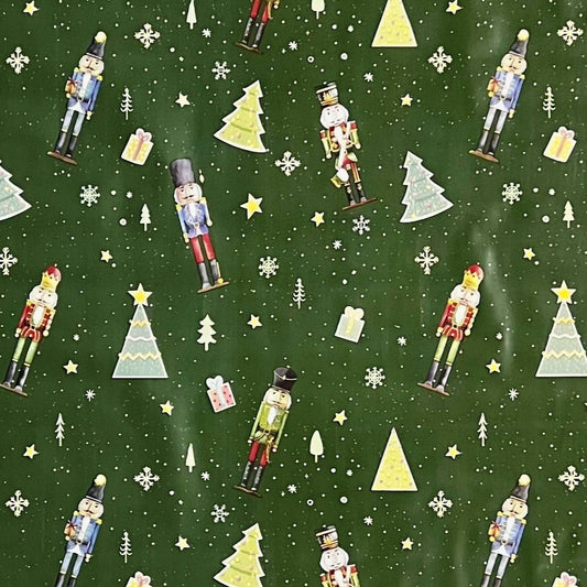 Wachstuch Rolle Weihnachten P1201-3 Nussknacker grün Rollenware