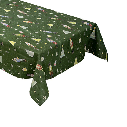 Wachstuch Tischdecke grün Weihnachten Nussknacker