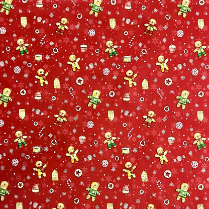 Wachstuch Tischdecke Lebkuchenmann rot