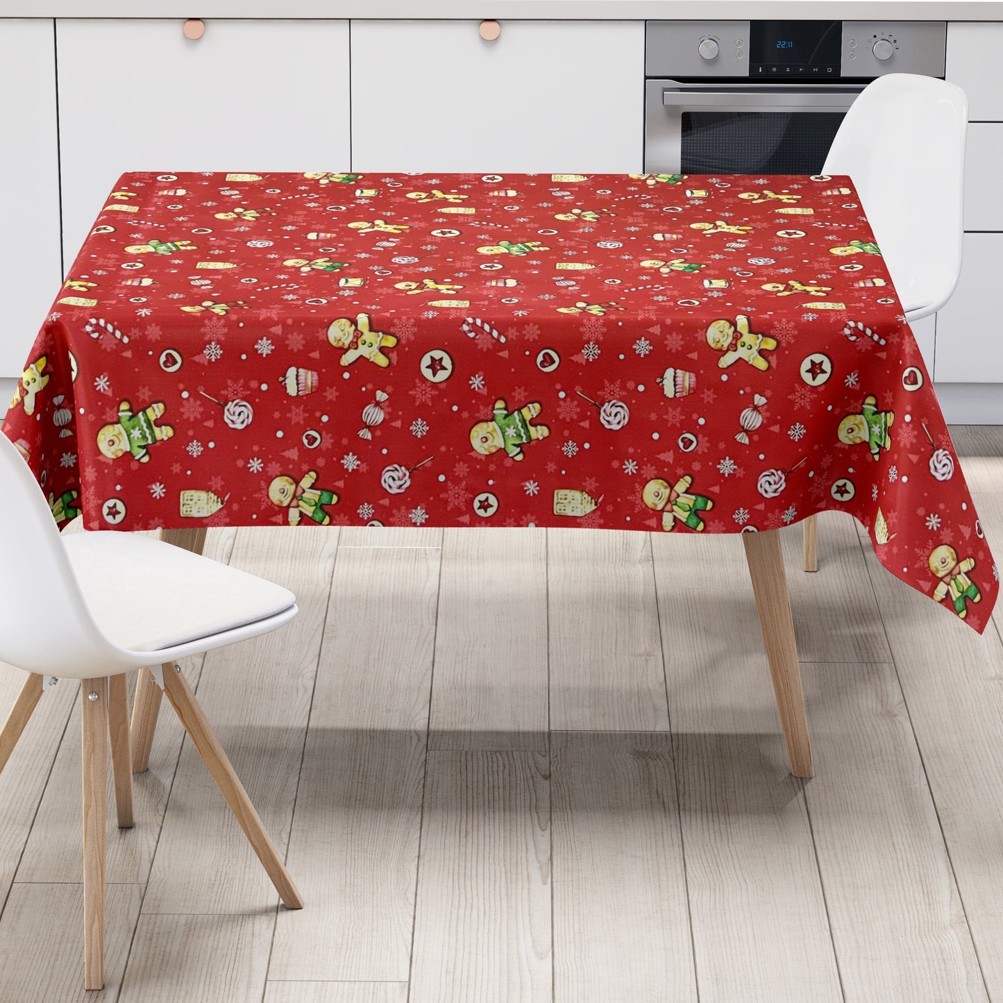 Wachstuch Rolle Weihnachten P1203-1 Lebkuchen rot Rollenware