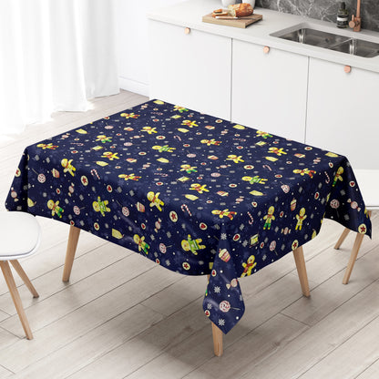 Wachstuch Rolle Weihnachten P1203-2 Lebkuchen blau Rollenware