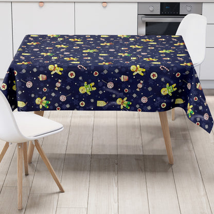 Wachstuch Rolle Weihnachten P1203-2 Lebkuchen blau Rollenware