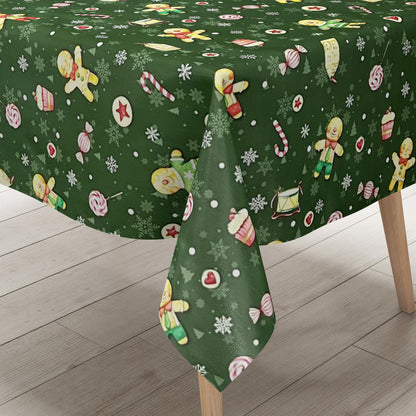 Wachstuch Rolle Weihnachten P1203-3 Lebkuchen grün Rollenware
