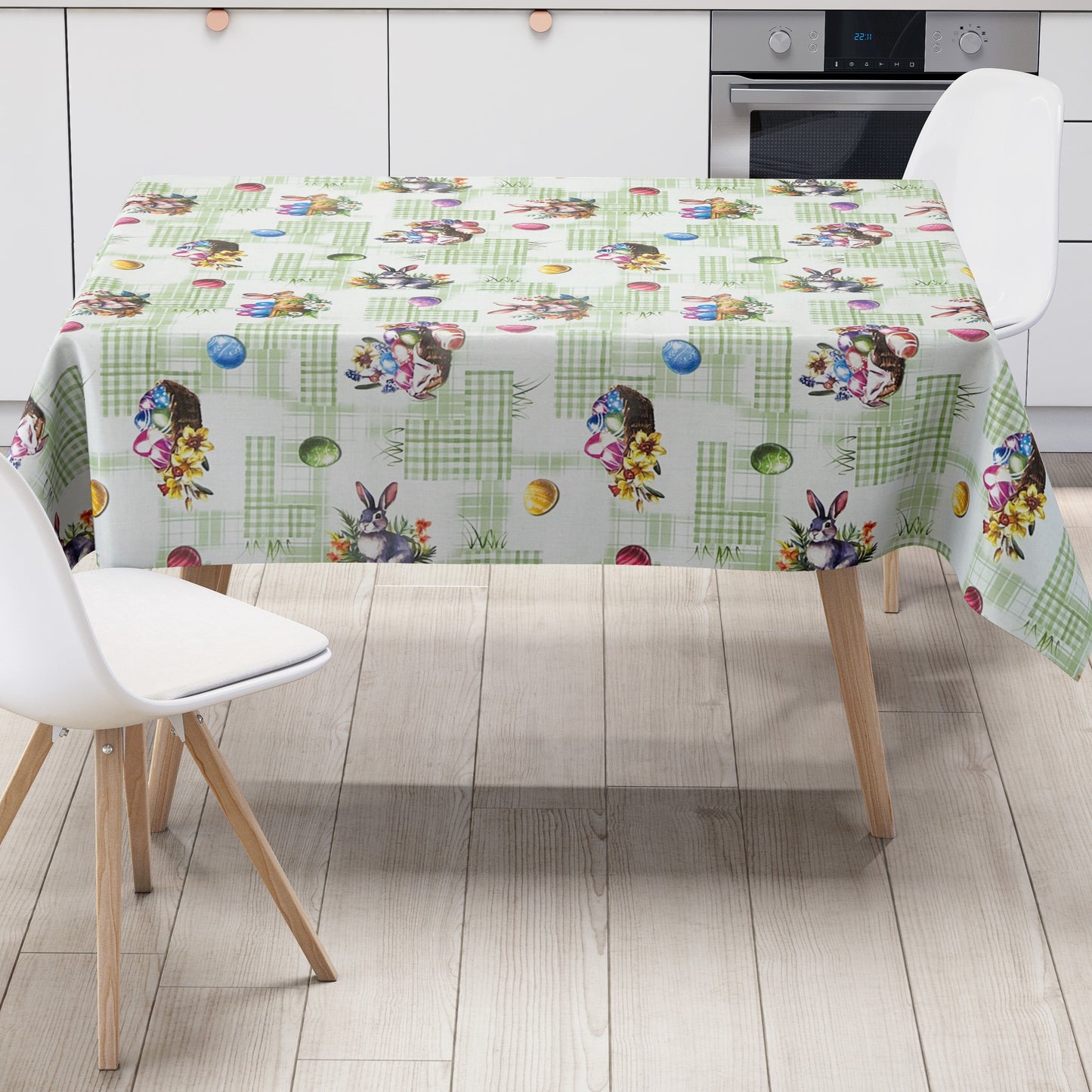 Wachstuch Tischdecke Ostern grün