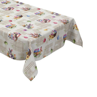 Wachstuch Tischdecke OStern Osterhase Osterei beige