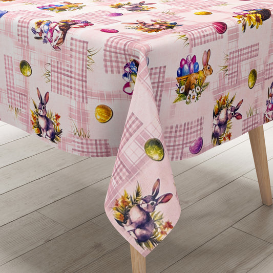 Wachstuch Tischdecke Ostern rosa