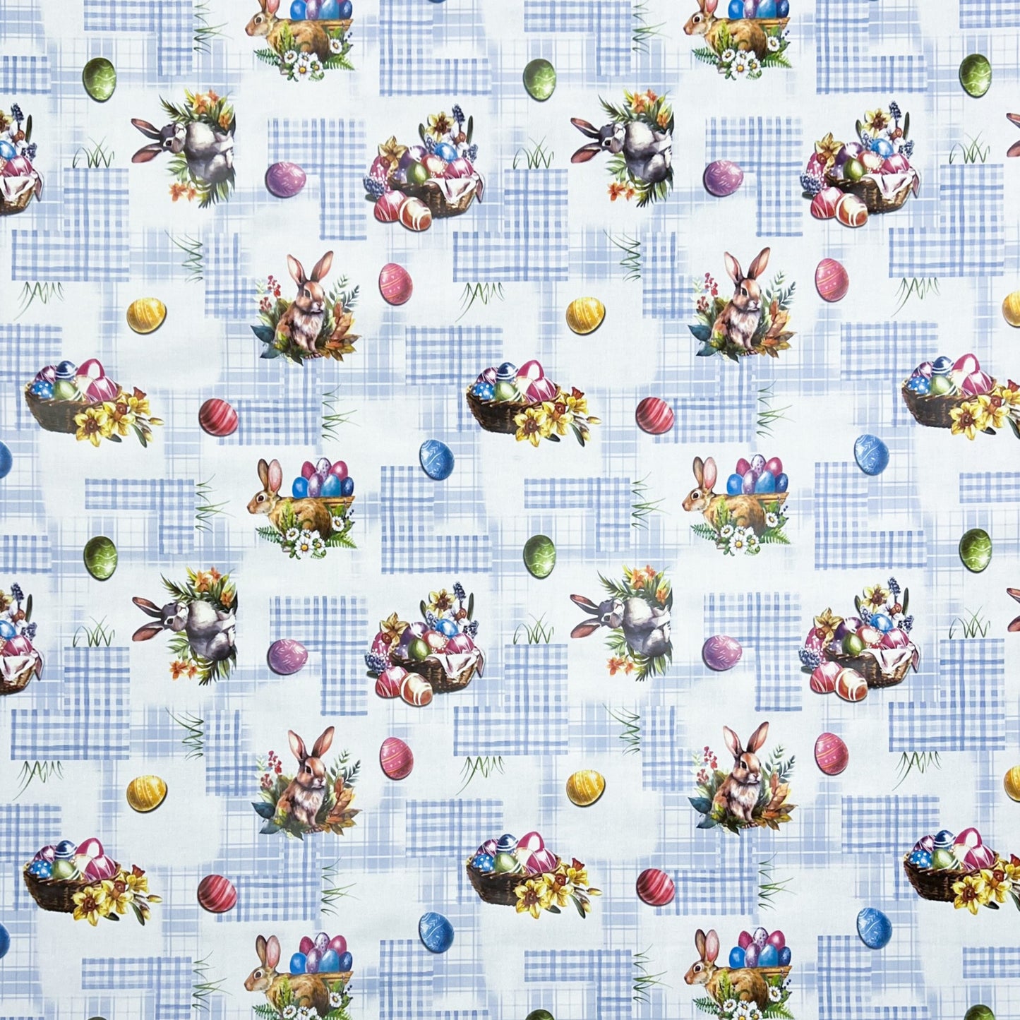 Wachstuch Tischdecke Ostern hellblau