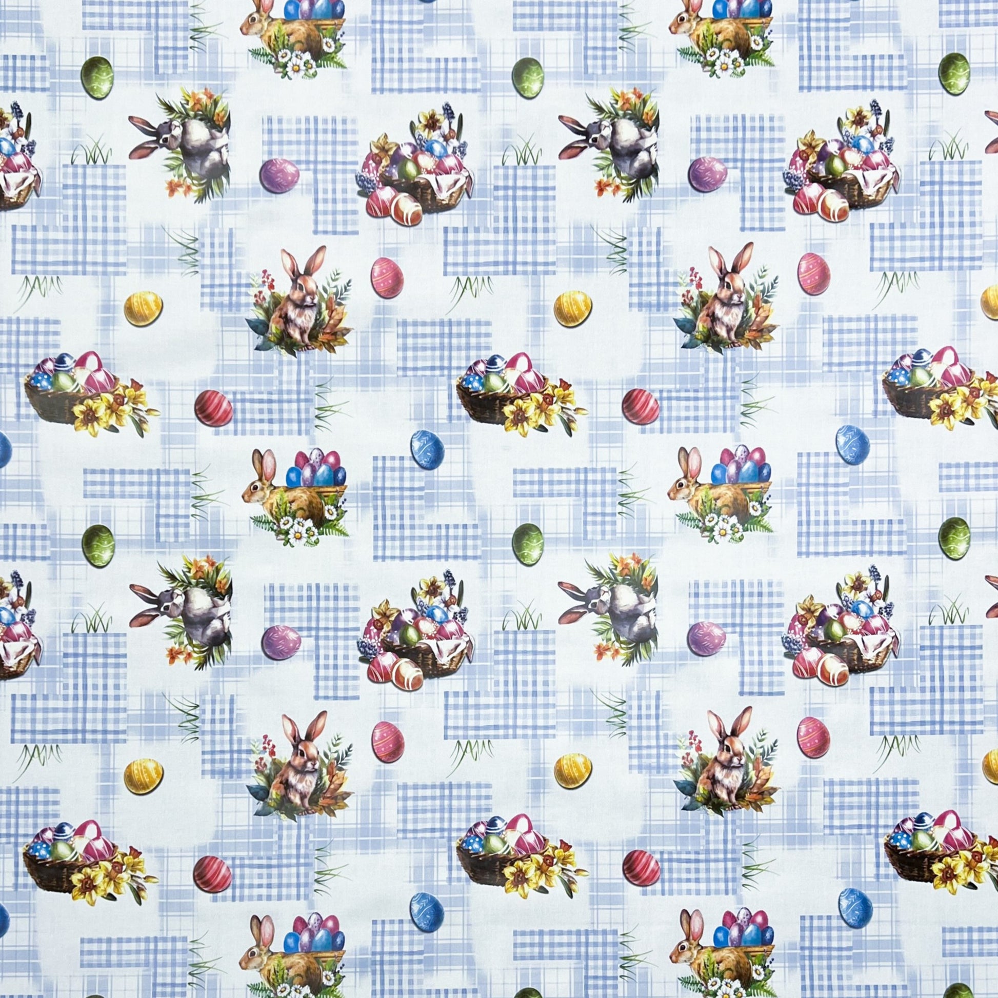Wachstuch Tischdecke Ostern hellblau
