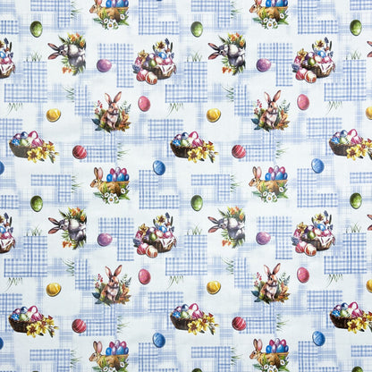 Wachstuch Tischdecke Ostern hellblau