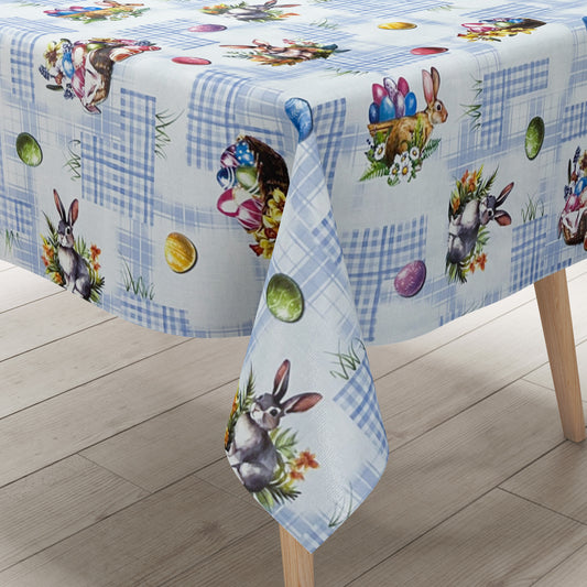 Wachstuch Tischdecke Ostern hellblau