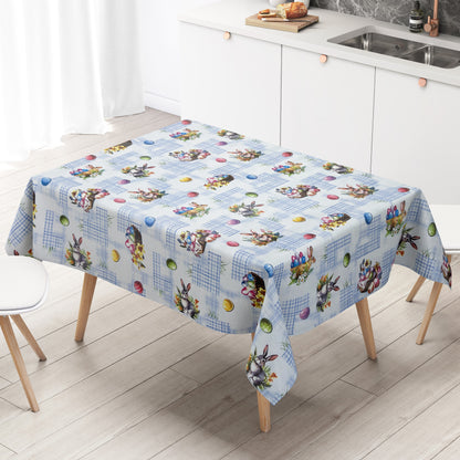 Wachstuch Tischdecke Ostern hellblau