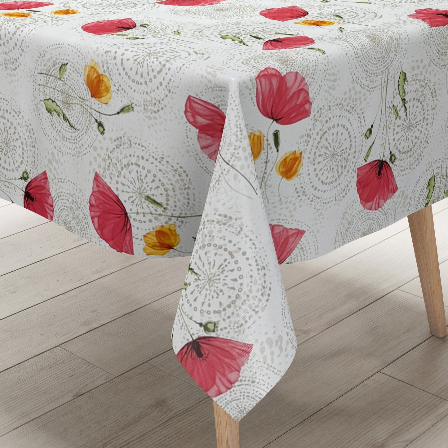 Wachstuch Tischdecke Mohnblumen