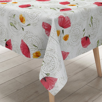 Wachstuch Tischdecke Mohnblumen