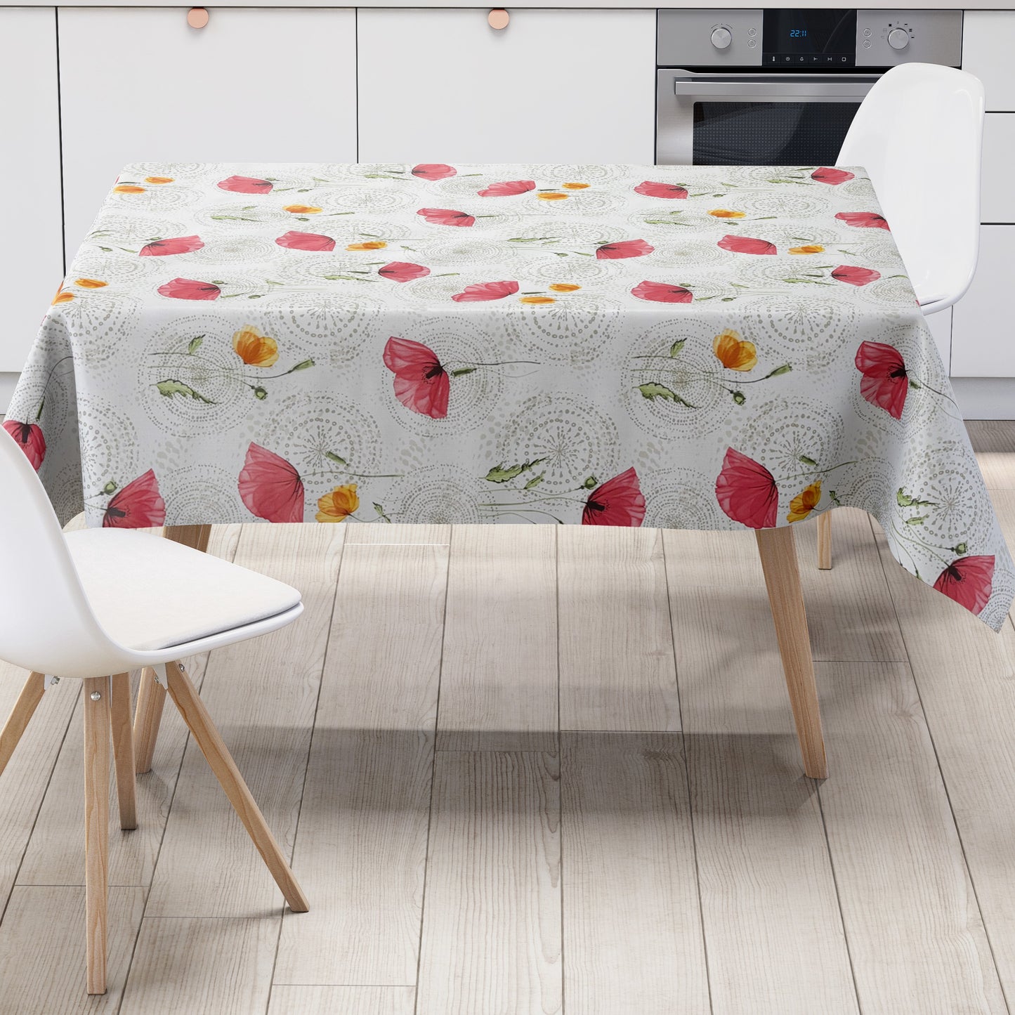 Wachstuch Tischdecke Mohnblumen