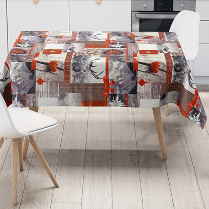 Oilcloth roll Christmas P192-1 deer wood heart winter roll goods