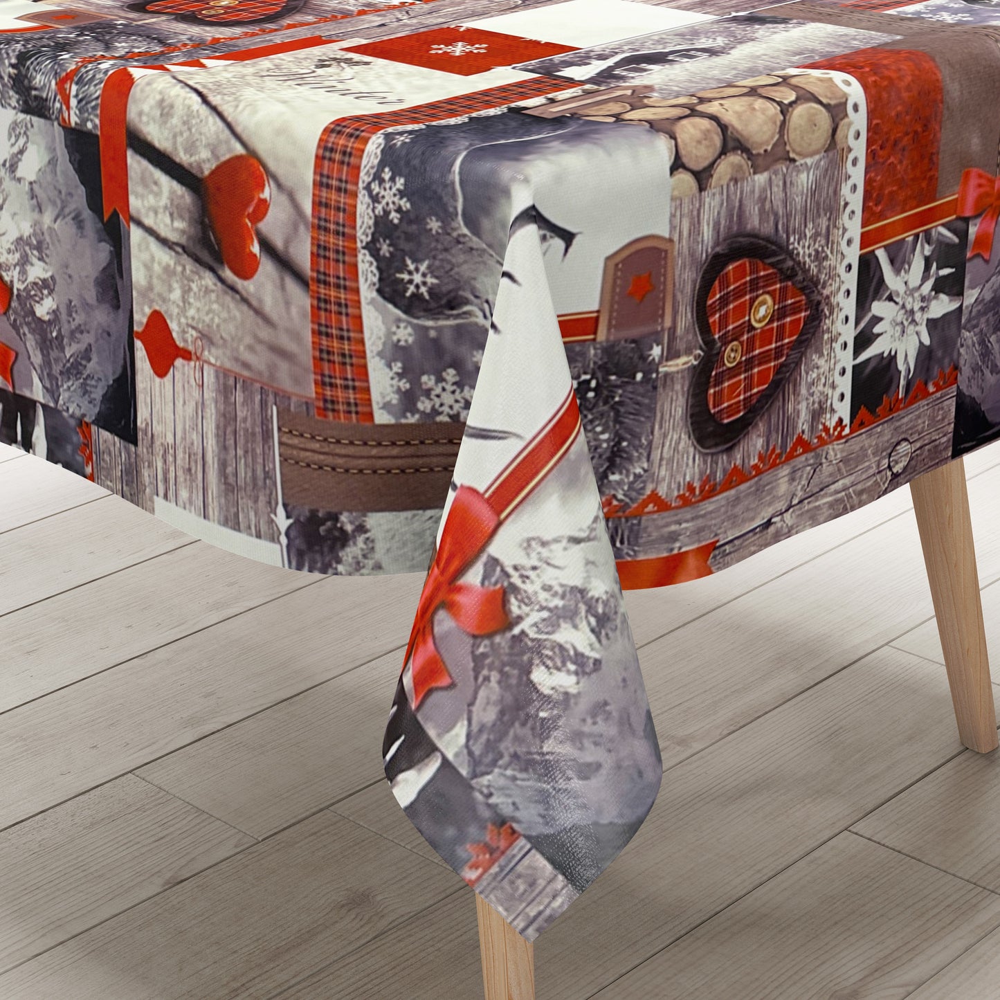 Oilcloth roll Christmas P192-1 deer wood heart winter roll goods