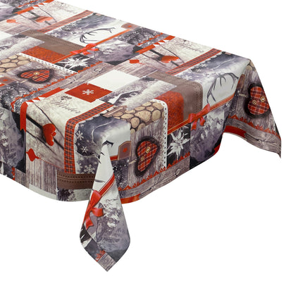 Oilcloth roll Christmas P192-1 deer wood heart winter roll goods