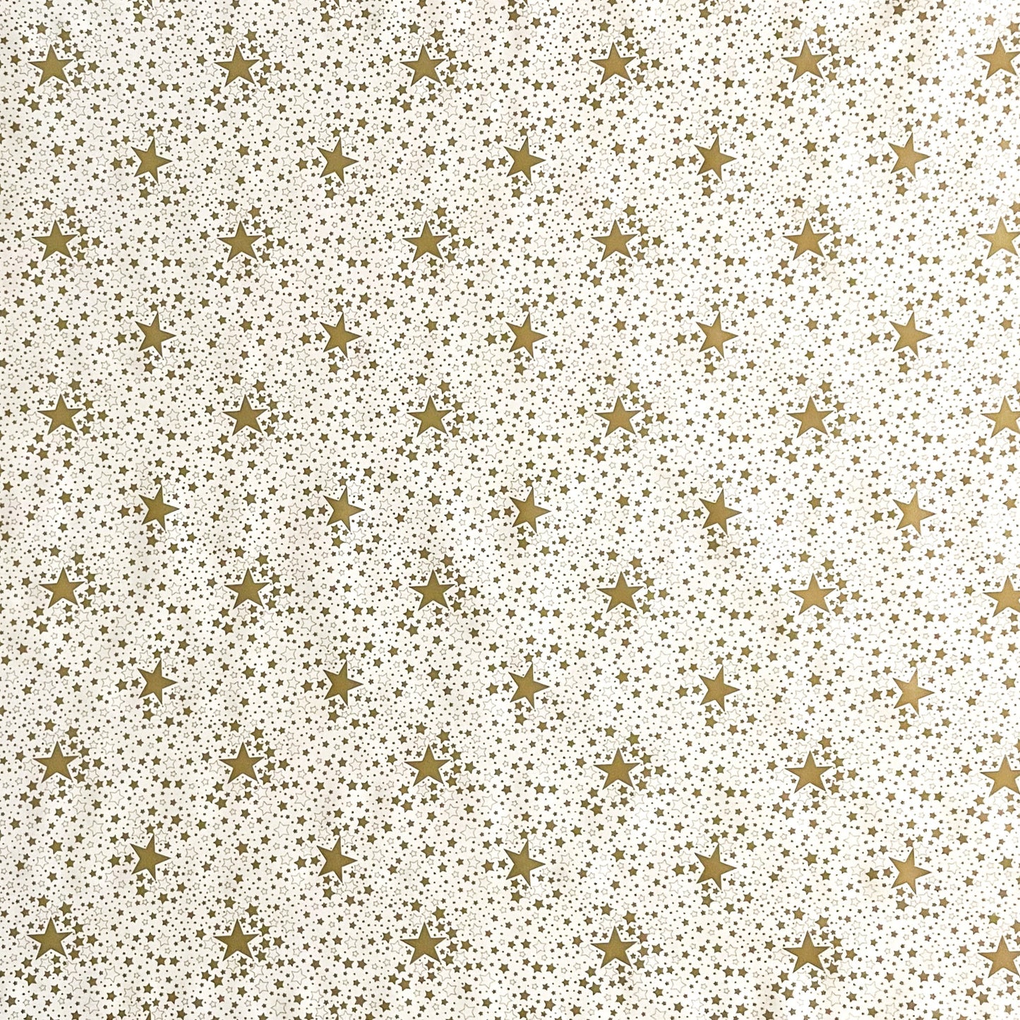 Wachstuch Rolle SONDERPOSTEN Weihnachten Sterne gold auf weiss P226-1 Rollenware