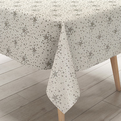 Wachstuch Tischdecke Sterne silber