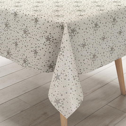 Wachstuch Tischdecke Sterne silber