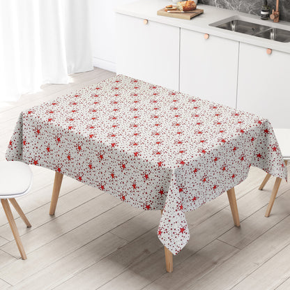 Wachstuch Tischdecke rote Sterne 