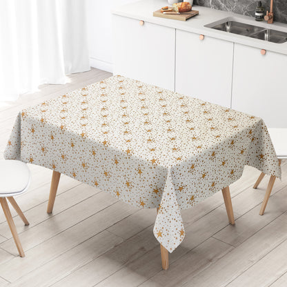 Wachstuch Tischdecke Sterne bronze