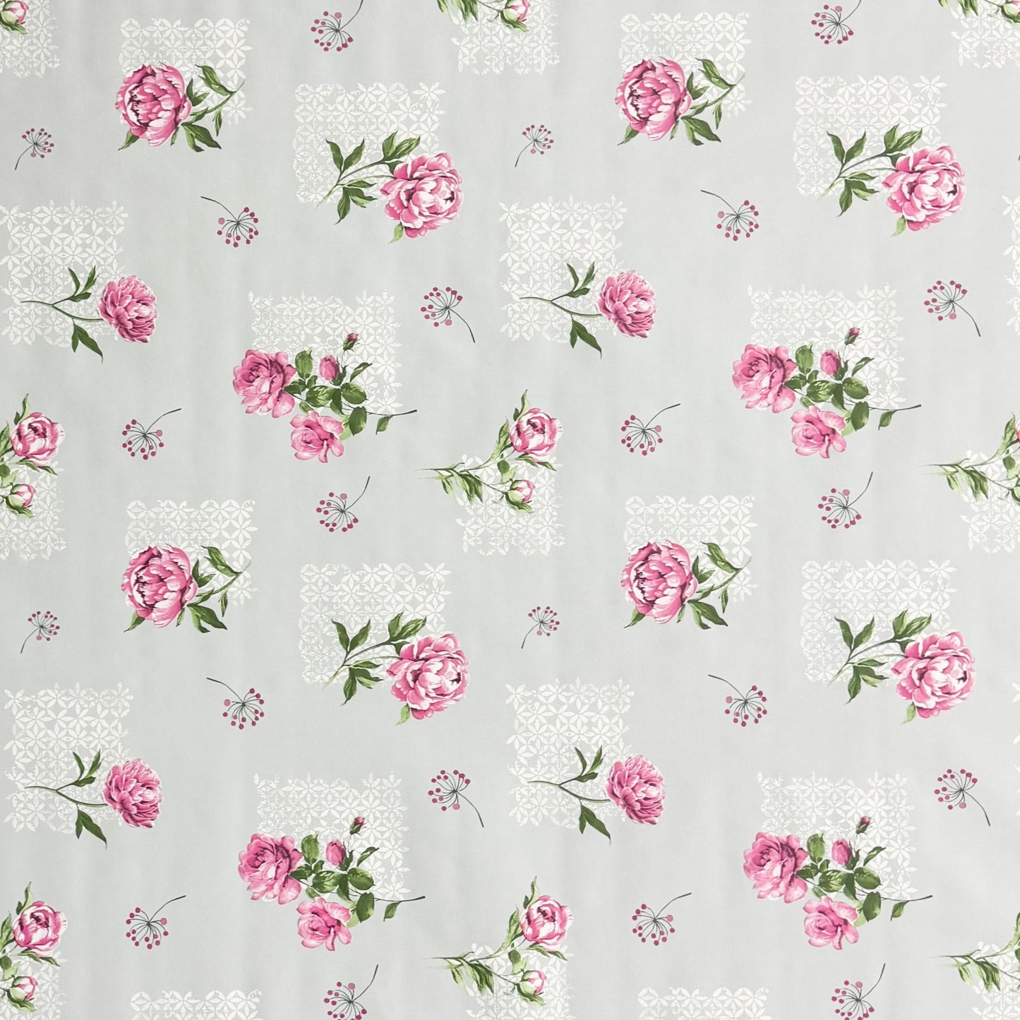 Wachstuch Tischdecke Rosen hellgrau