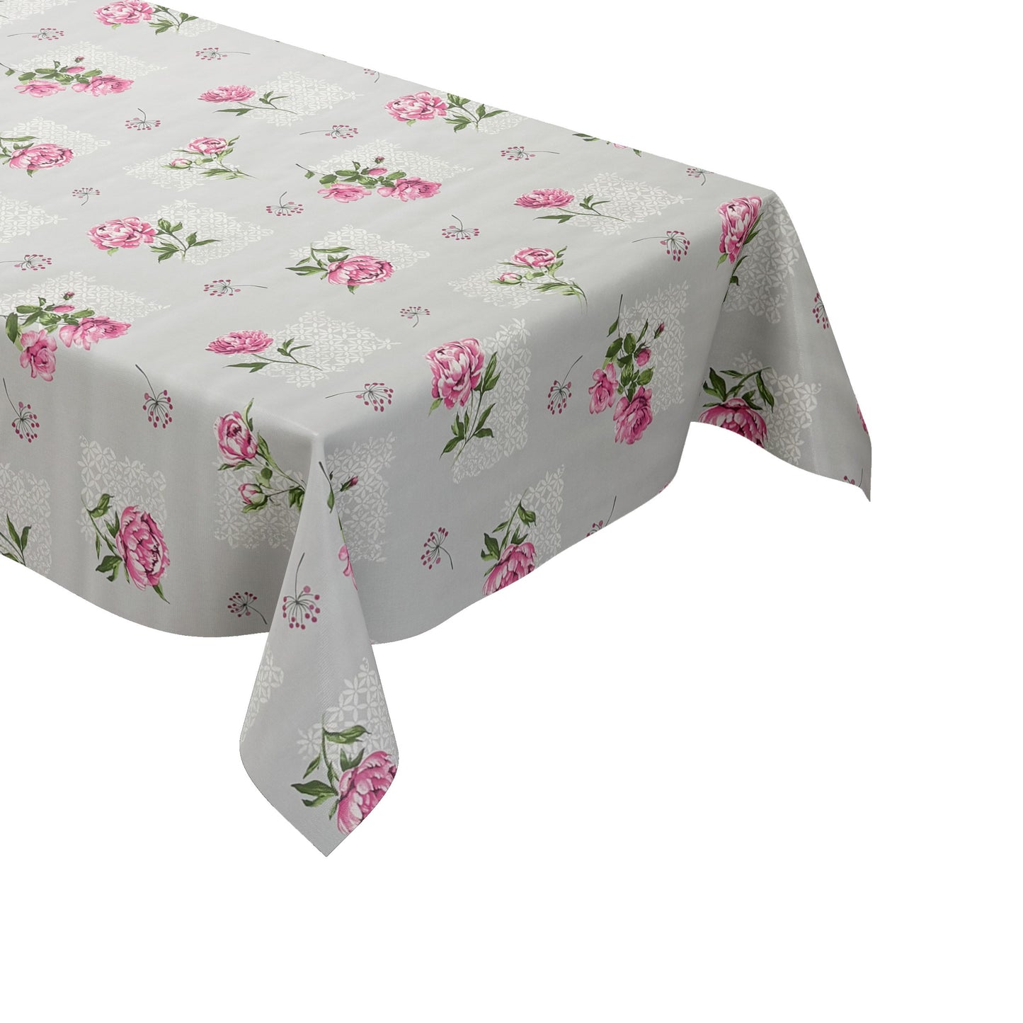 Wachstuch Tischdecke Rosen hellgrau