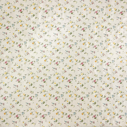 Nappe en toile cirée P672-1 vrilles florales fleurs sur beige classique carré rond ovale lavable pvc