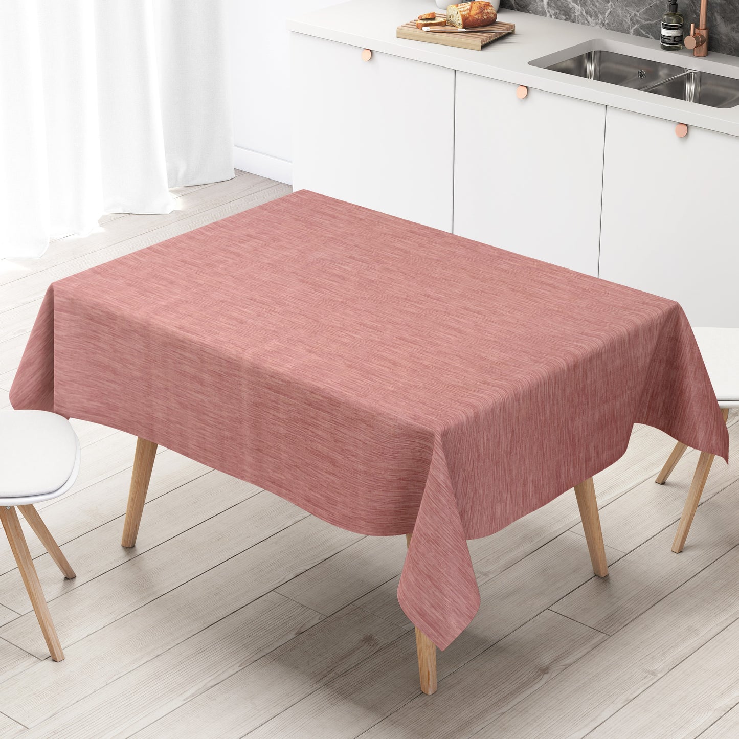 Wachstuch Rollenware Leinenoptik geprägt P733-14 rosa uni einfarbig