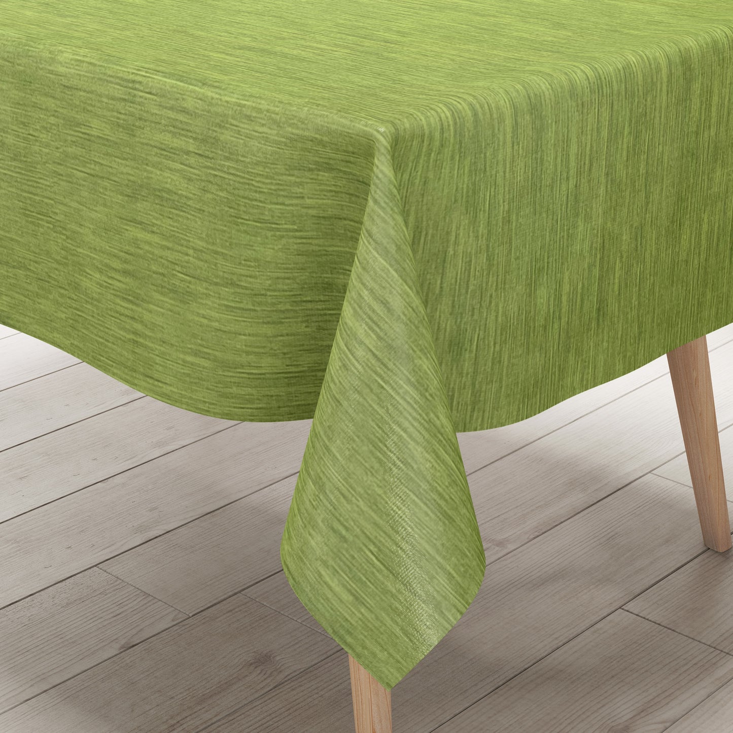 Oilcloth roll goods linen look embossed P733-2 light green green plain single-coloured