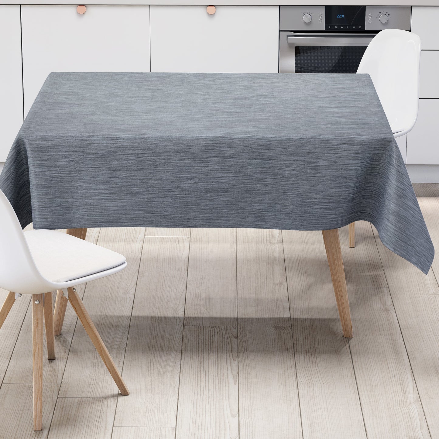 Wachstuch Rollenware Leinenoptik geprägt P733-3 blau uni einfarbig