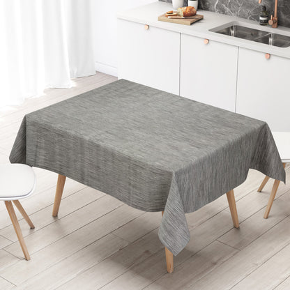 Oilcloth roll goods linen look embossed P733-9 grey plain single-coloured