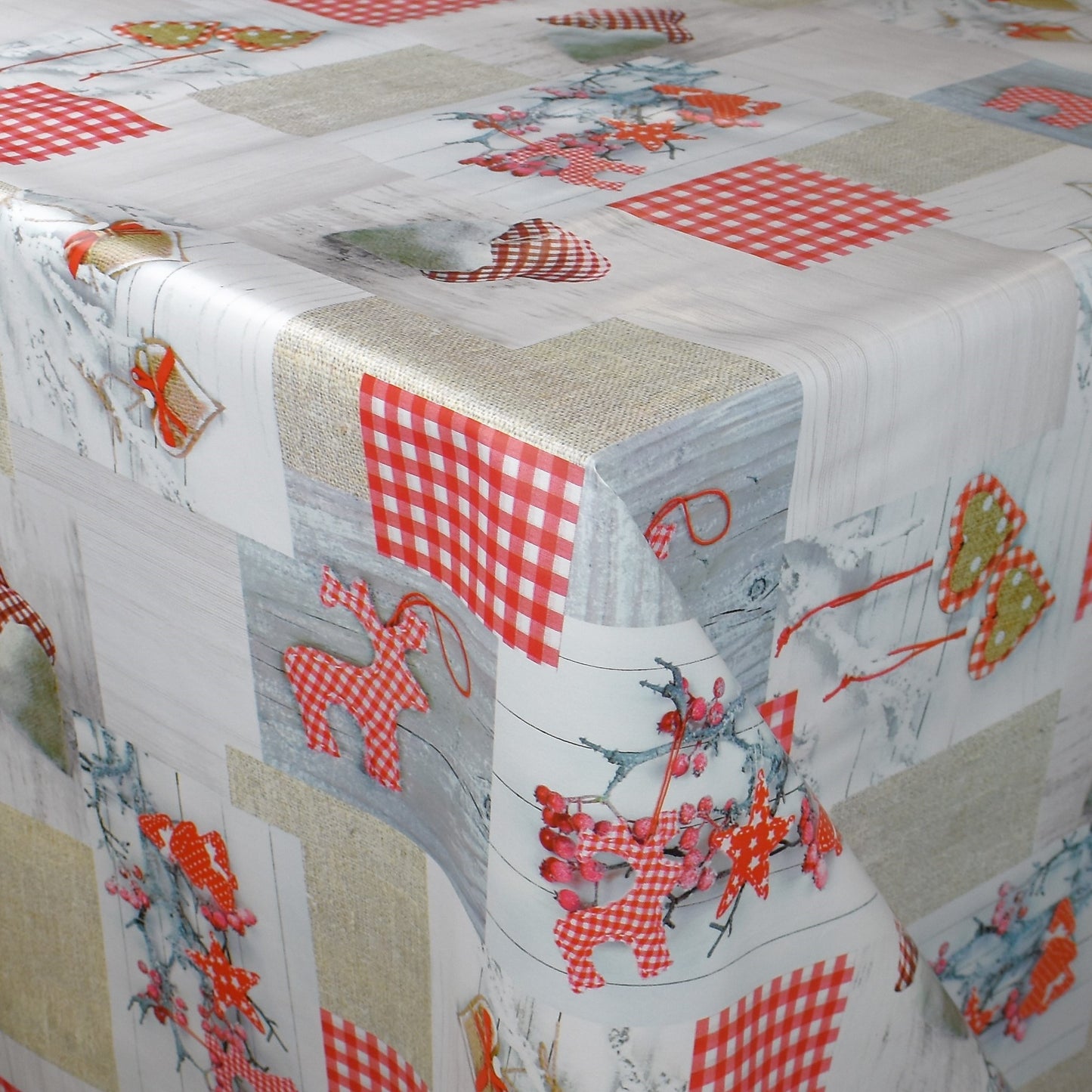 Oilcloth roll Christmas P8012-1 hearts patchwork roll goods