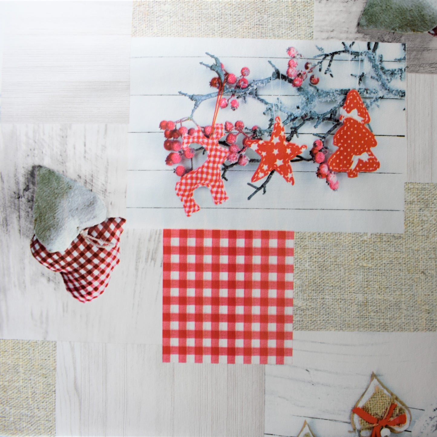 Oilcloth roll Christmas P8012-1 hearts patchwork roll goods