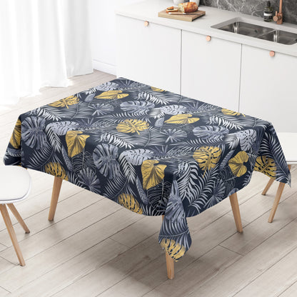 Wachstuch Tischdecke Monstera gold