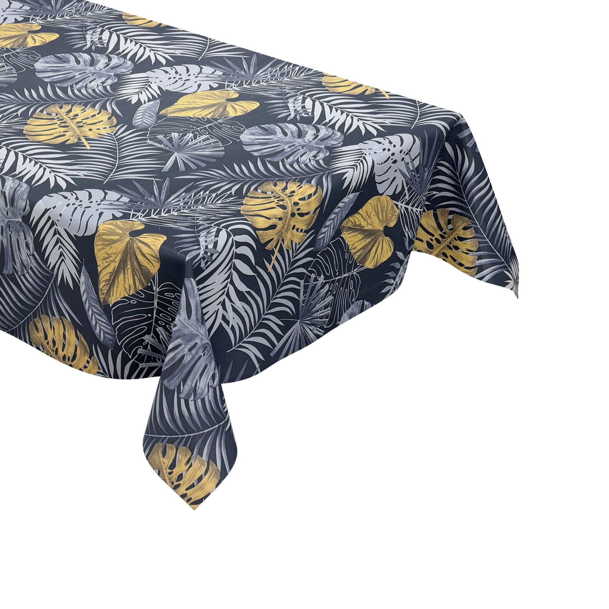 Wachstuch Tischdecke Monstera gold