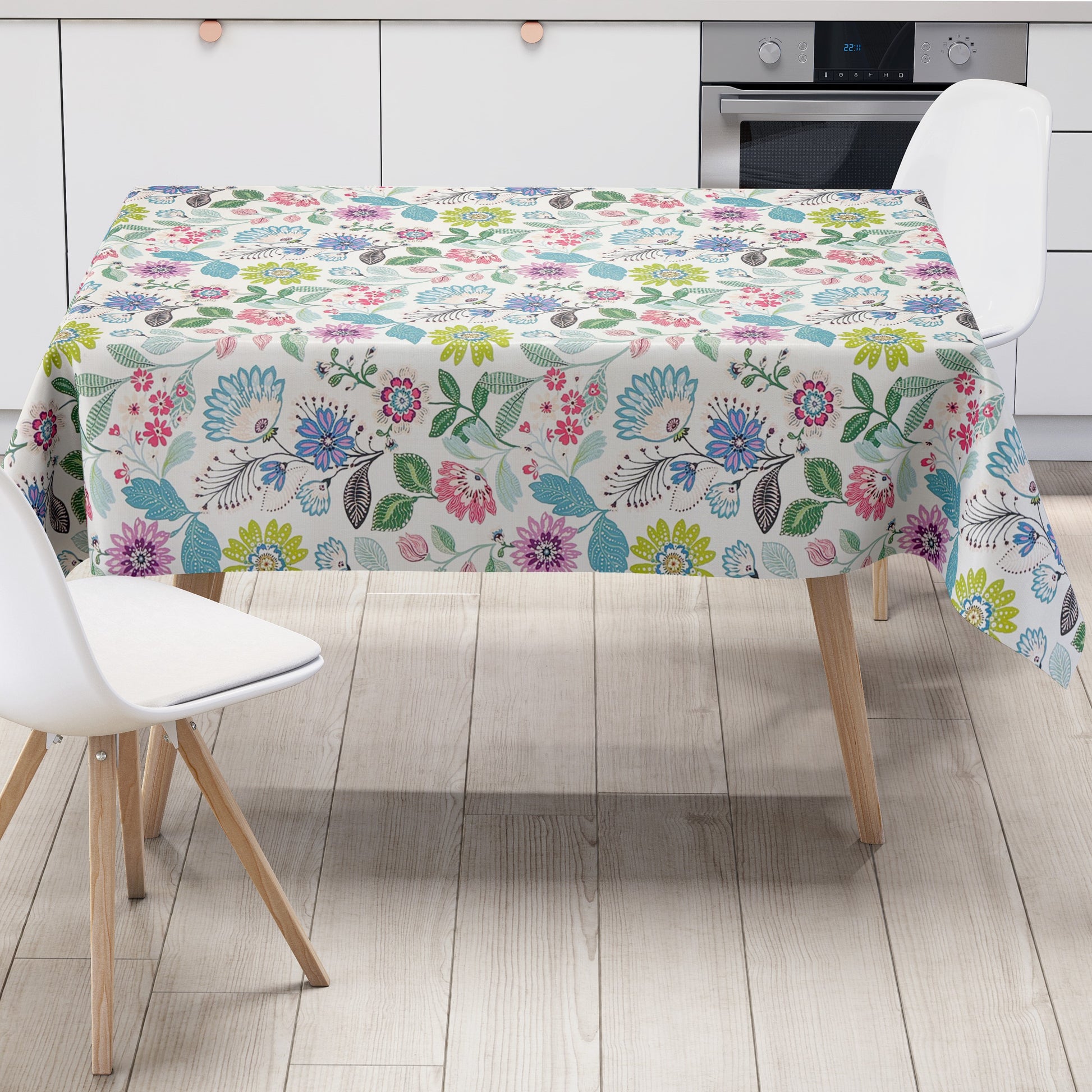 Wachstuch Tischdecke bunte Blumen Blüten