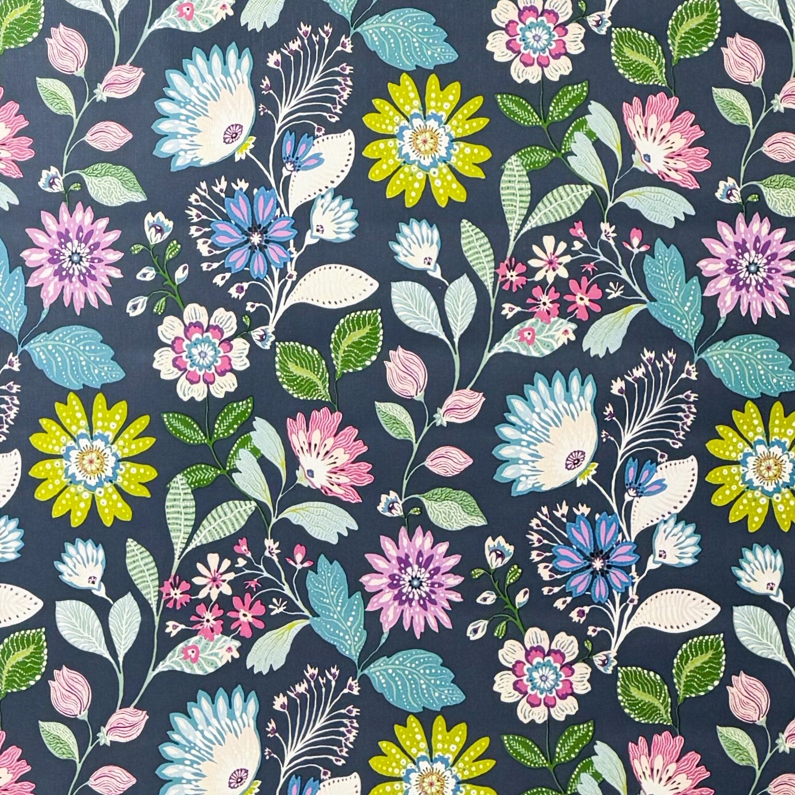 Wachstuch Tischdecke Blumenwiese  blau