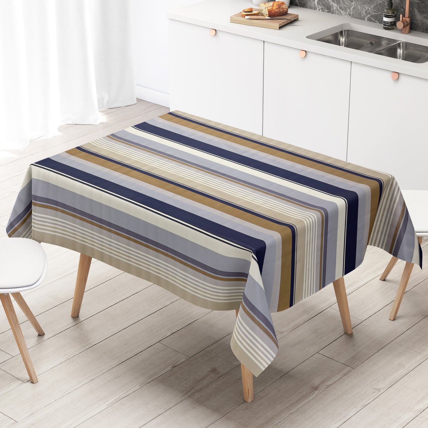 Wachstuch Tischdecke gestreift maritim