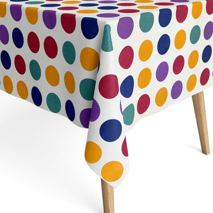 Jacquard Tischdecke bunte Punkte