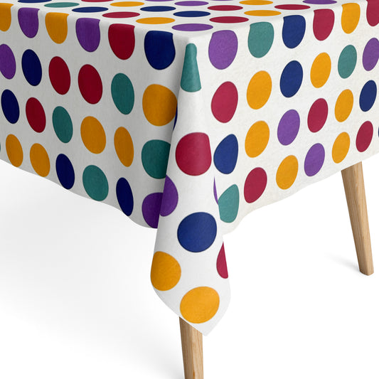 Jacquard Tischdecke bunte Punkte