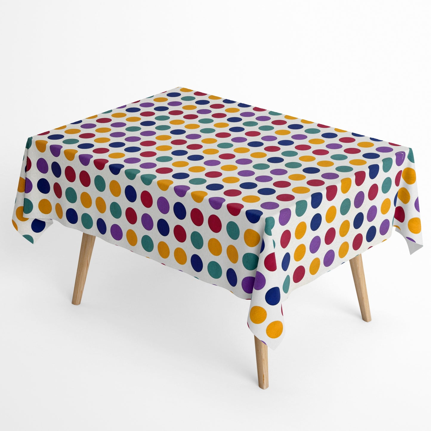 Jacquard Tischdecke bunte Punkte