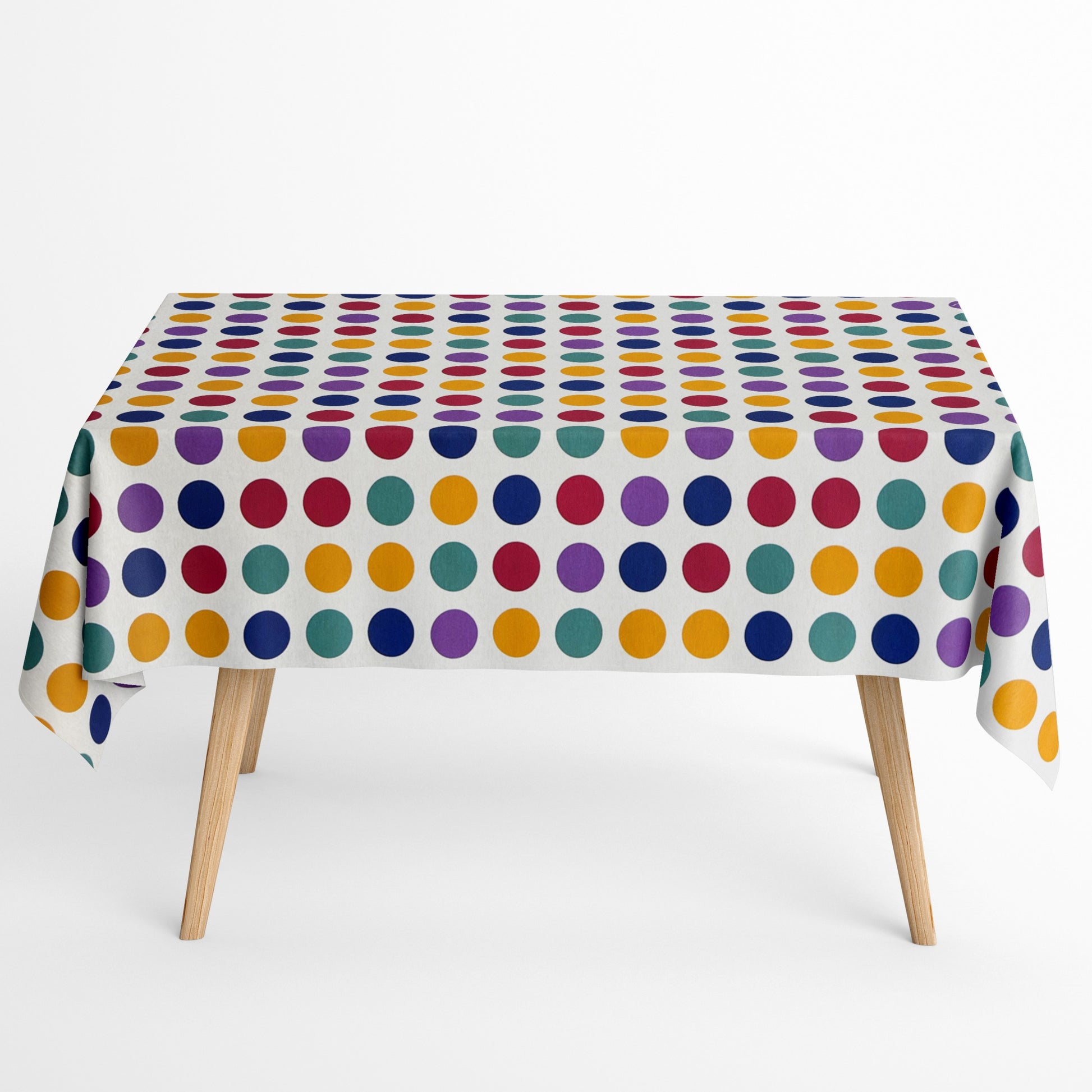 Jacquard Tischdecke bunte Punkte