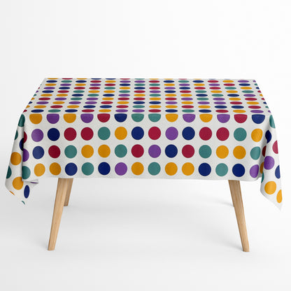 Jacquard Tischdecke bunte Punkte