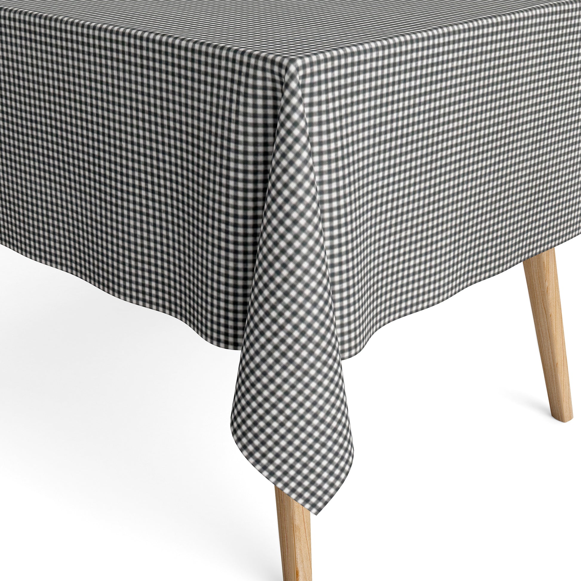 Baumwoll Tischdecke kariert grau