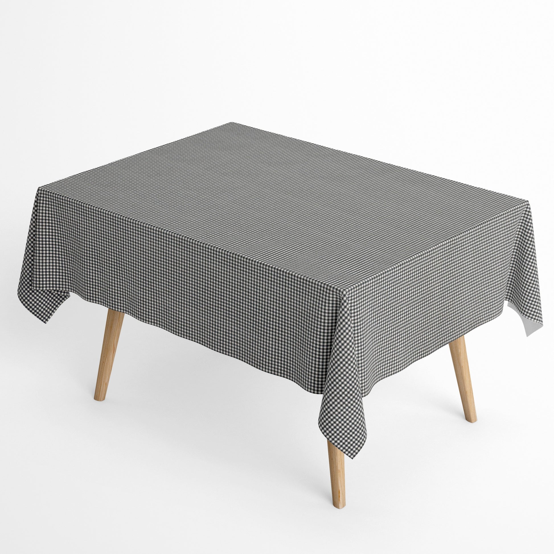 Baumwoll Tischdecke kariert grau