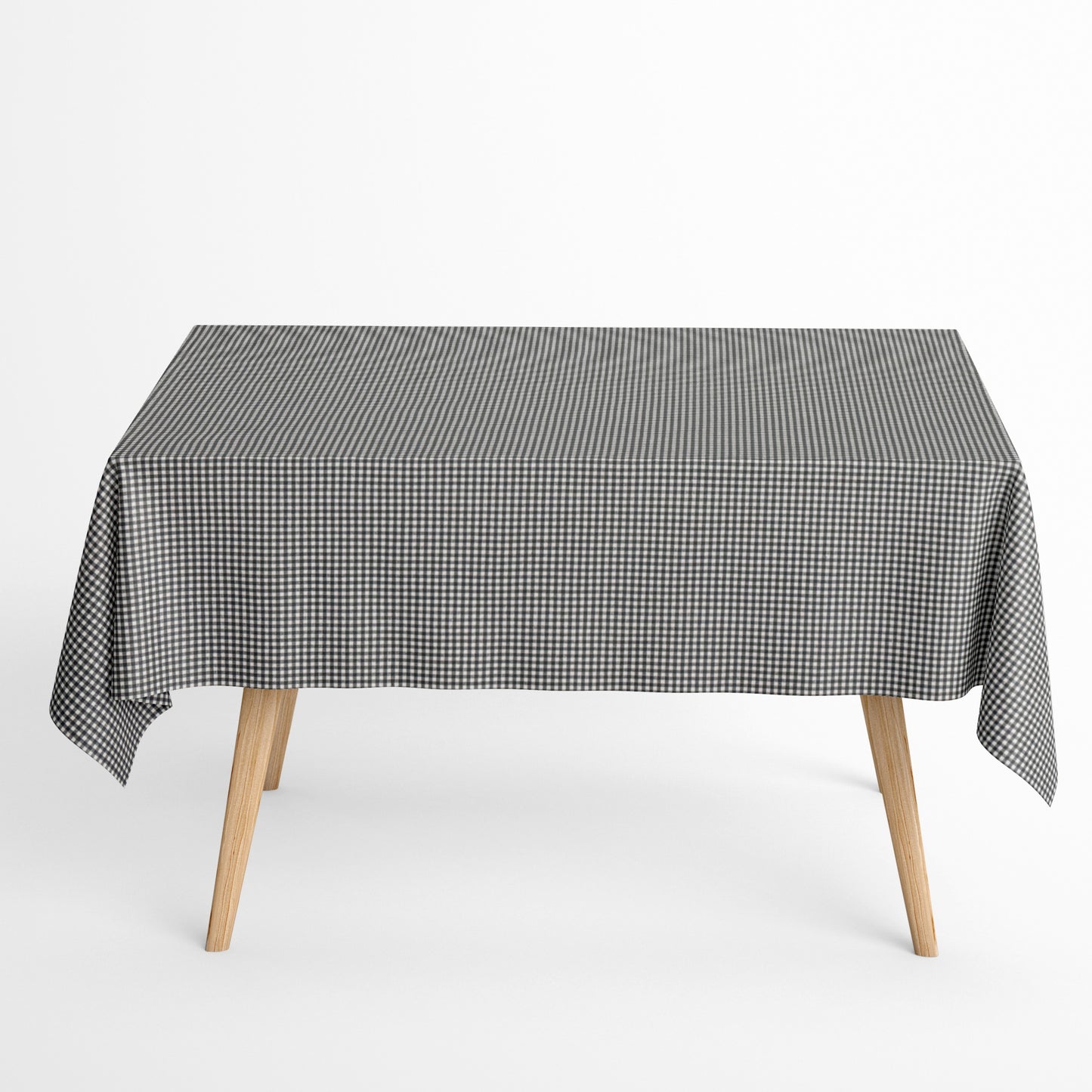 Baumwoll Tischdecke kariert grau